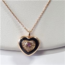 1)  18 K ROSE GOLD PINK SAPPHIRE DIAMOND