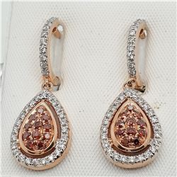 3) 14 KARAT ROSE AND WHITE GOLD EARRINGS
