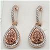 Image 1 : 3) 14 KARAT ROSE AND WHITE GOLD EARRINGS