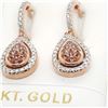 Image 2 : 3) 14 KARAT ROSE AND WHITE GOLD EARRINGS