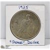 Image 1 : 1925 U.S. "PEACE" SILVER DOLLAR