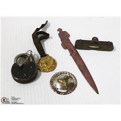 ESTATE VINTAGE & ANTIQUE ITEMS INCL. BUCK