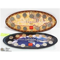 1999 + 2000 CANADIAN $.25 MINT SETS PROOF LIKE