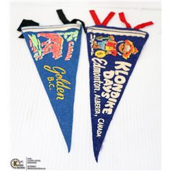 LOT OF 2 VINTAGE PENNANTS