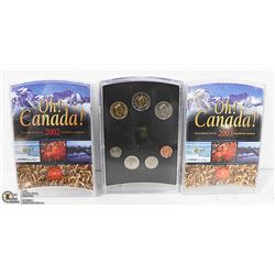 3 PCS. OH! CANADA MINT SETS 2001, 02, 03