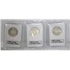 Image 1 : 3 PCS. CANADIAN SILVER $.50 1964 1965 1966