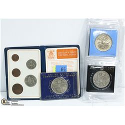 4 COMMERATIVE BRITISH CROWNS 1965-81+ 2 OTHER SETS