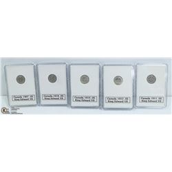 CANADIAN KING ED VII SMALL NICKELS 90%