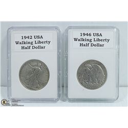 OLD USA 90% SILVER 1942- $.50, 1946- $.25