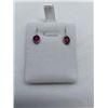 Image 1 : NATRUAL OVAL RUBY AND SILVER EARRINGS, 0.69