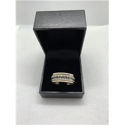 DOUBLE SPINNER RING. SILVER. 6.2 GRAMS, SIZE 11.5