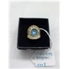 Image 1 : SILVER RING WITH BLUE CENTER STONE 8GRAMS SIZE 8