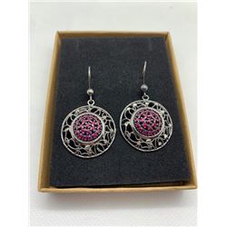 SILVER EARRINGS WITH BLACK RHODIUM PLATING