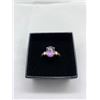 Image 1 : FLOATING DIAMOND IN AMETHYST SET IN 925 SILVER