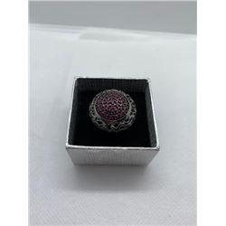 SILVER RING WITH BLACK RHODIUM PLATING, SYNTHETIC