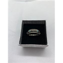 SPINNER RING, OPAL INLAY. 6.1 GRAMS SIZE 8