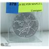 Image 1 : .999 CANADIAN SILVER MAPLE LEAF 1 TROY OZ