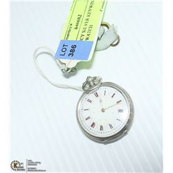 1880 FANCY SILVER KEYWIND POCKET WATCH
