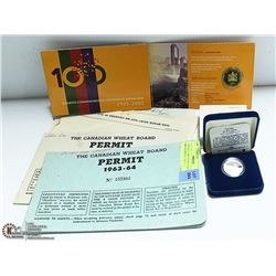 VINTAGE AB STOCK CERTS WHEAT BRD PERMITS + SILVER