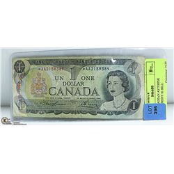 1973 CANADIAN ASTERISK REPLACEMENT $1 BILL