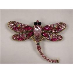 DRAGONFLY RHINESTONE BROOCH