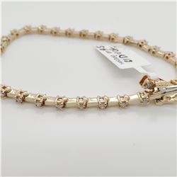 12) 14 K WHITE AND YELLOW GOLD DIAMOND BRACELET