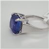 Image 2 : 11) 10 KARAT WHITE GOLD TANZANITE AND DIAMOND RING