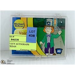 COA FAMILY GUY AUTOGRAPH MICHAEL MCKEAN