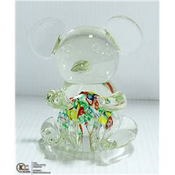 HUGE MURANO 70'S TEDDY BEAR HAND BLOWN GLASS