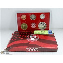 OVER 1/2 OZ 90% SILVER 2002 USA PROOF SET CAMEOS