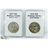 Image 1 : 2 PCS USA 1/2 DOLLAR 3/4 OZ 90% PURE SILVER 1930'S