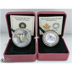 RCM 2013 $20 BUTTERFLY 2014 $10 GREEN DARNER W/COA