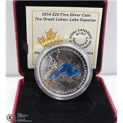 RCM 2014 $20 GREAT LAKE ENAMEL LAKE SUPERIOR W/COA