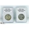 Image 1 : 2 PCS USA 1/2 DOLLAR 3/4 OZ 90% PURE SILVER 1930'S