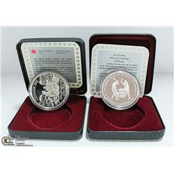 1988-1989 CANADIAN CAMEO STRUCK SILVER DOLLARS $1