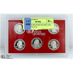 OVER 1OZ 90% PURE SILVER 5 PCS. CAMEO USA $.25