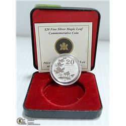2011 .999 PURE SILVER $20 MAPLE LEAF