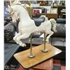 Image 1 : VINTAGE CAROUSEL HORSE. ON WOODEN BASE. 40" TALL