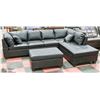 Image 1 : NEW BLACK LEATHERETTE SECTIONAL WITH OTTOMAN