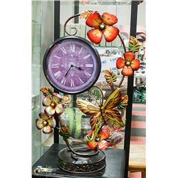 LARGE METAL BUTTERFLY CLOCK DISPLAY