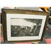 Image 1 : VINTAGE WOOD FRAME PICTURE AS IS 44" X 35"