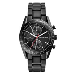 NEW MICHAEL KORS BLACK TRIPLE CHRONO MSRP $350