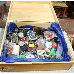 WOOD STORAGE BOX WITH HINGED LID