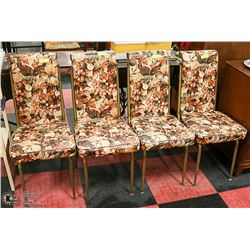 SET OF 4 VINTAGE HIGH BACK METAL FRAME