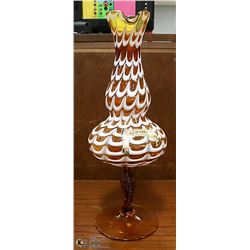 MURANO ITALY CAMEO AMBER VASE APPROX 16 " TALL