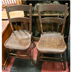 2 CHAIRS ORIGINAL PAINT ANTIQUE