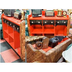 MID-CENTURY TUFTED DRINKING BAR, 48 X 21 X 43