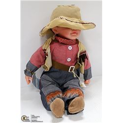 LITTLE BOY COWBOY OUTFITTED DOLL, APPROX 20" TALL