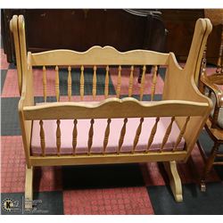 WOOD BABY CRADLE, 34 X 22