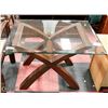 Image 1 : WOODEN GLASS TOP COFFEE TABLE, 32 X 24 X 23